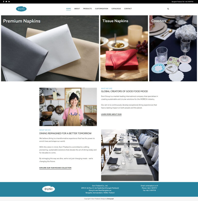 In Thailand, we deliver high-quality table setting accessories for restaurants, caterers and take-away businesses